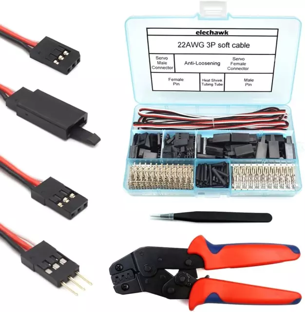 30 Sets Servo Connector Male Female Plug Crimp Pin Cable Kit Compatible with