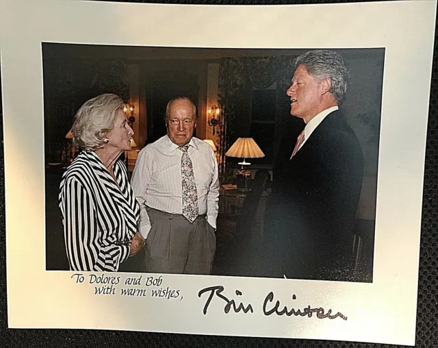 President Bill Clinton Hand-Signed Orig. 1993 White House Photo With Bob Hope!!!