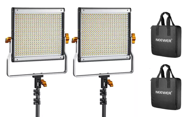 Neewer 2-Pack Dimmable Bi-color LED Video Light Kit with Soft boxes