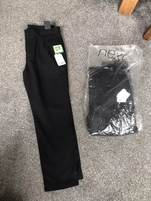 bnwt! boys black chino style plus fit school trousers from NEXT! 10 years