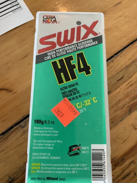 Swix Wax HF4 Flouro Race Wax Flouro Carbon Ski Wax