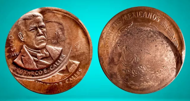1990 MEXICO 100,000PESOS PATTERN COPPER Double Struck 1990 MEXICO 100,000PESOS PATTERN COPPER Double Struck