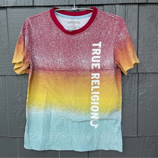 True Religion kids heathered rainbow ombré short sleeve top