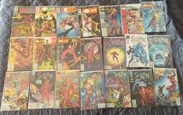 Lot Of 21 Valiant Solar Man of the Atom Comics All Bagged and Boarded Nice 34-56
