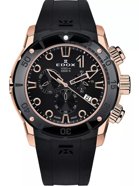 Edox 10242-TINR-NIR CO-1 Chronographe Montre Homme 45mm 100ATM