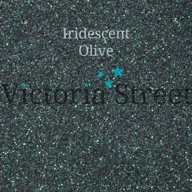 Victoria Street Glitter - Iridescent Olive - Fine 0.008" / 0.2mm (Black Green)