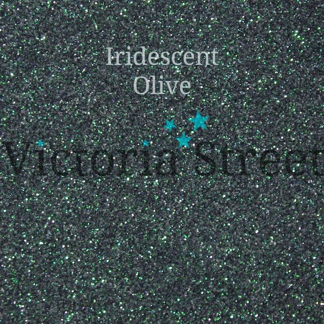 Victoria Street Glitter - Iridescent Olive - Fine 0.008" / 0.2mm (Black Green)