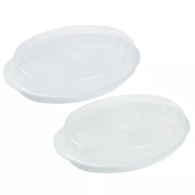 2 Pcs Fish Plate Fish Steamer Oval Plate Food Storage Containers