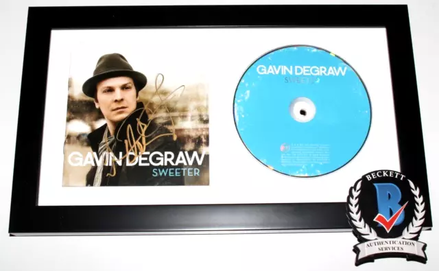 Singer Gavin Degraw Signed Framed 'Sweeter' Cd Cover Booklet Beckett Bas Coa