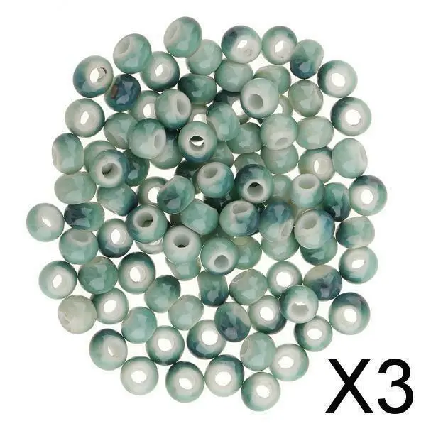 3X Lots de Perles en Céramique Entretoise 6mm pour Bracelets Charms Pendentifs