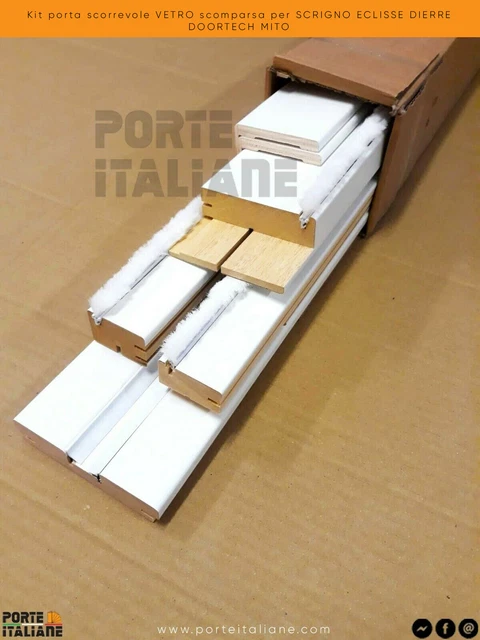 Kit Stipite Per Porte Scorrevoli A Scomparsa - Con Guarnizioni E Spazzolini, Palissandro White - Foto 7