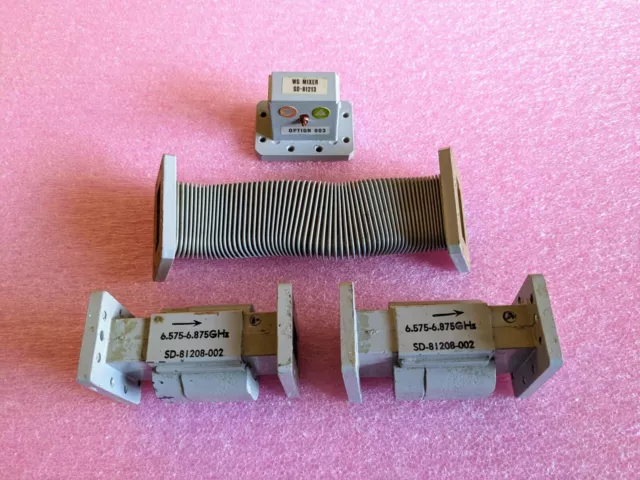 4 pcs RF antenna component flexible waveguide isolator mixer 6.575-6.875GHz