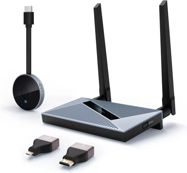 Wireless HDMI Transmitter and Receiver with Wireless HDMI Converter Dongle Adapt