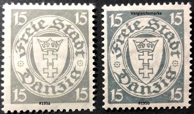 Danzig spezial #195xa Staatswappen im Oval, 15Pf