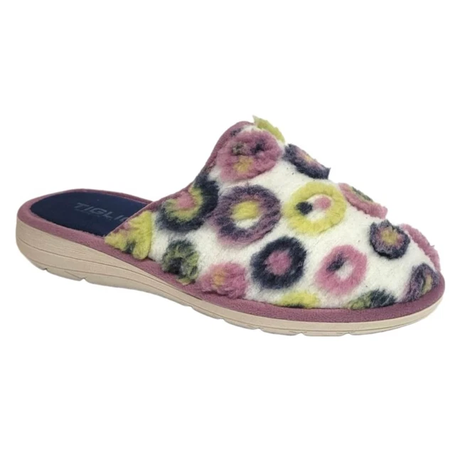 TIGLIO pantofole, ciabatte invernali donna art. 10009 cuori grigio