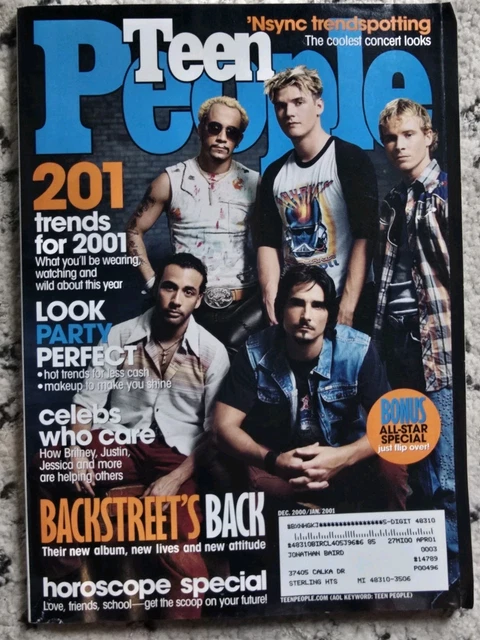 TEEN PEOPLE MAGAZINE Summer 2000 ￼Backstreet Boys FREE SHIPPING