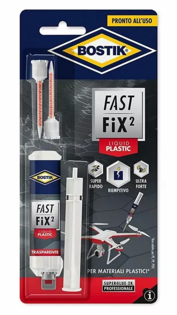 ADESIVO DI RIPARAZIONE FAST FIX 2 PLASTIC gr.10 - trasparente