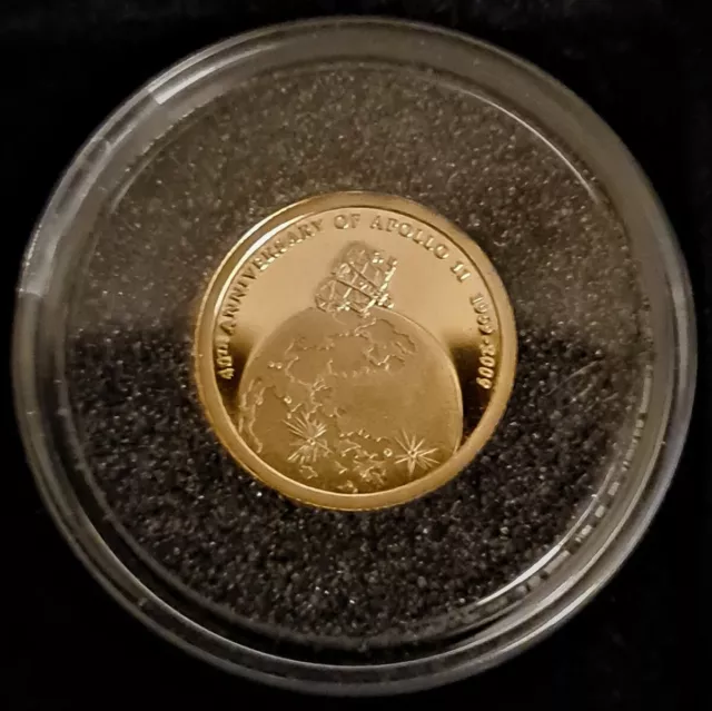 10 DOLLARS 2009 - APOLLO 11 - ELISABETH II - ILES COOK -  Piéce OR 999°/°