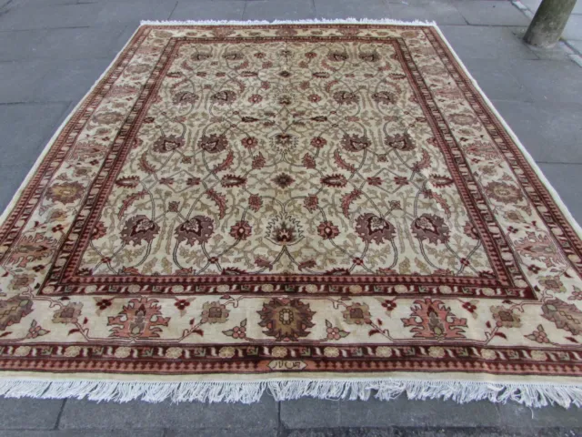 Vintage Traditional Hand Made Afghan Oriental Wool Beige Brown Carpet 287x240cm