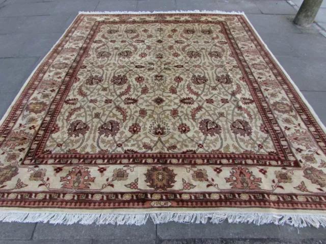 Vintage Traditional Hand Made Afghan Oriental Wool Beige Brown Carpet 287x240cm