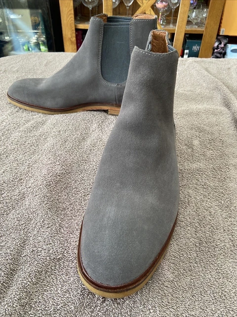 MENS CLARKS SALTASH MID DARK GREY SUEDE CHUKKA BOOTS Uk SIZE 11 G