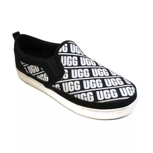 UGG Caplan Slip-On Logo Sneakers Big Girls Size 6 Black White 1107976K