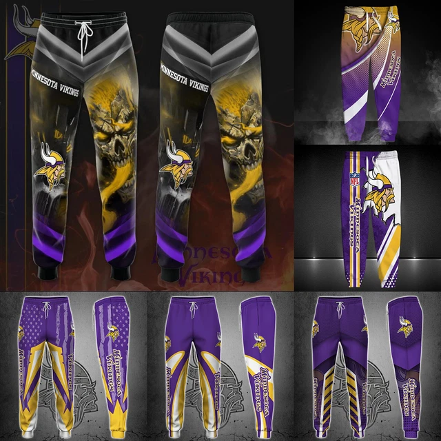 Minnesota Vikings Men's Drawstring Sweatpants Gym Workout Pants Jogging Trousers