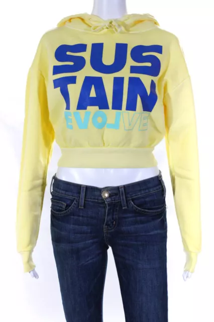 Oak & Acorn Womens The Sustain Cropped Hoodie - Pigment Yellow Size XS