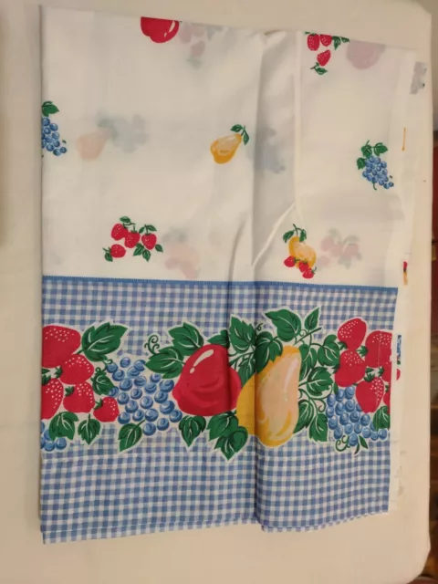 New VTG Kitchen Curtain 36" Tier & Valance * Strawberry Pears Apple Fruit
