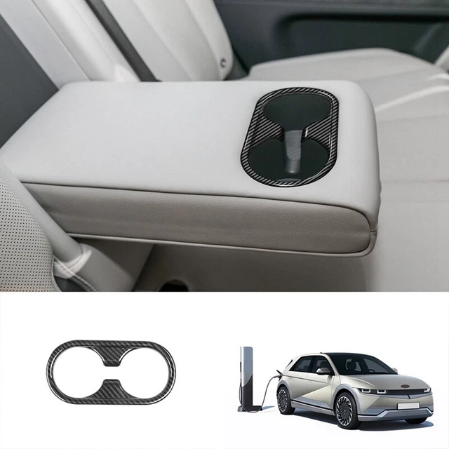 Auto-Carbon-Faser-RüCksitz-Wasserbecherhalter-Dekorations-Rahmen-Abdeckungs Y9H3