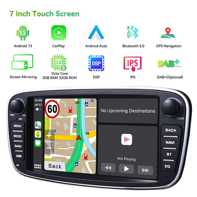 ANDROID13 RADIO CAR Stereo 32GB GPS Sat Nav For Ford Mondeo Mk4 Focus