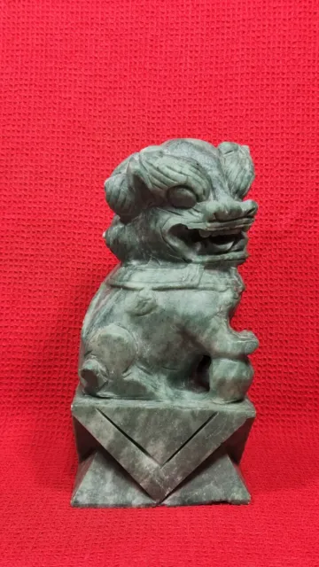 Vintage JADE STONE Carved CHINESE FOO DOG (Foo Lion) Sculpture ~ 6lb (2kg 910g) 3