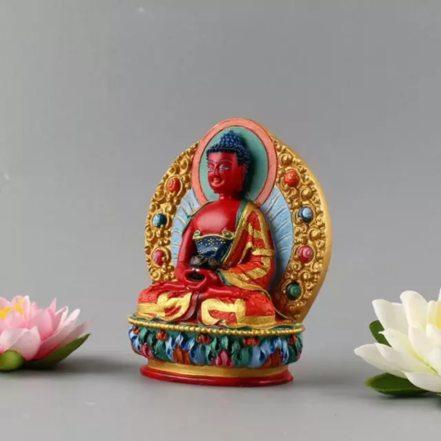 Tibetan Buddhism Amitabha Buddha Statue Feng Shui Resin Semicircle Hand-painted