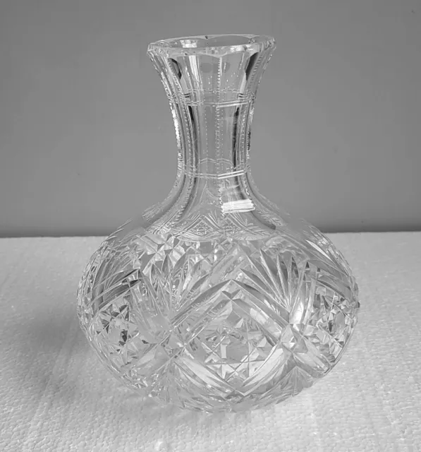 Fine Signed Hawkes Abp Cut Glass Wine Or Water Carafe American Brilliant Period