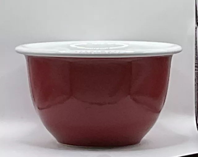 Mixing Bowl Corning ware Stoneware Red White 2qt Oven Microwave Safe