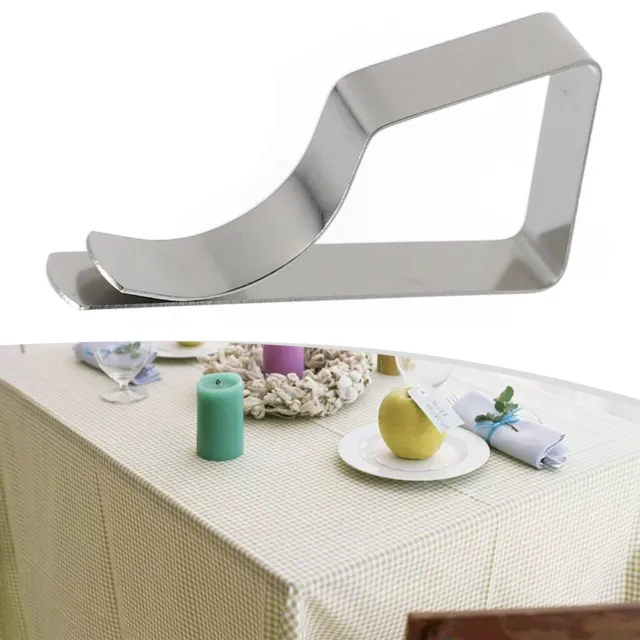 Clip de nappe en acier inoxydable avec support antidérapant pour table à  mange