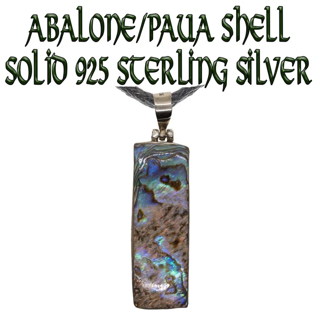 Collier En Abalone Naturelle Avec Camée Argent Massif 925 - Longueur 47cm - Neuf Avec étiquettes