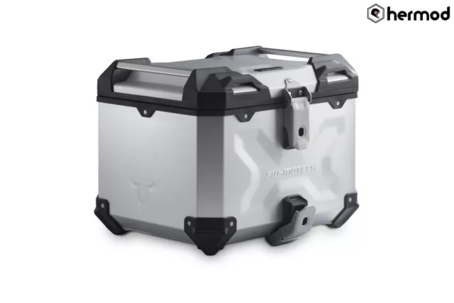 SW Motech Trax ADV 38 Litre Motorbike Motorcycle Aluminium Top Box Case - Silver