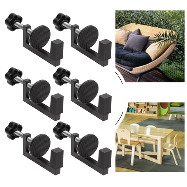 8 Clips De Fixation Pour Meubles En Rotin - Noir, Anti-vent Pour Jardin Et Terrasse