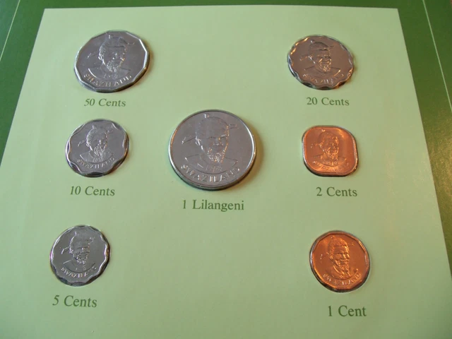 Coin Sets of All Nations Swaziland 1975-1982 w/card 20 cents, 1 Lilangeni 1979 2