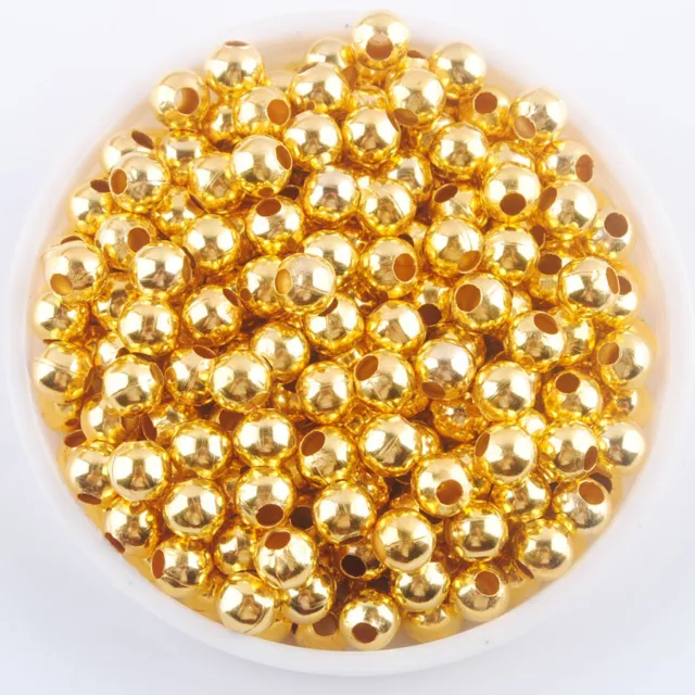 6mm Gold Color Metal Iron Round Loose Beads Jewelry Making Accessories 200Pcs