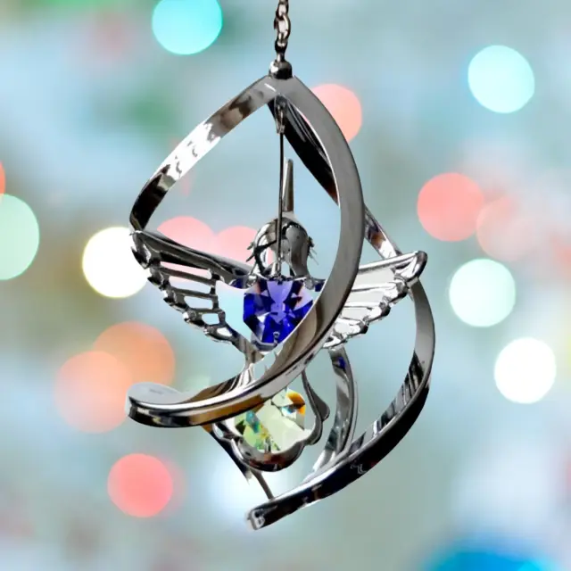 Crystocraft Hanging Bird Crystal Suncatcher Ornament Swarovski Elements Gift Box 2