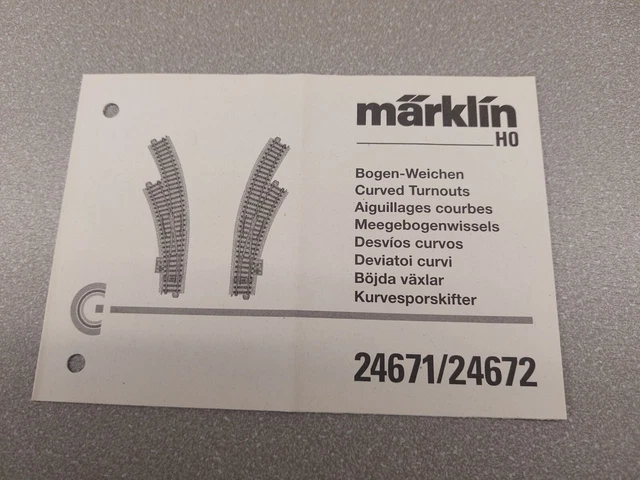 Märklin Rail Courbe Douce Gauche H0 – Voie C, Rayon Intérieur 360 Mm, Compatible Avec Commande électrique 74492 – Emballage Assorti