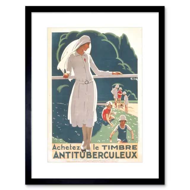 Nurse Tuberculosis Cure Buy Stamp French Vila Framed Wall Art Print