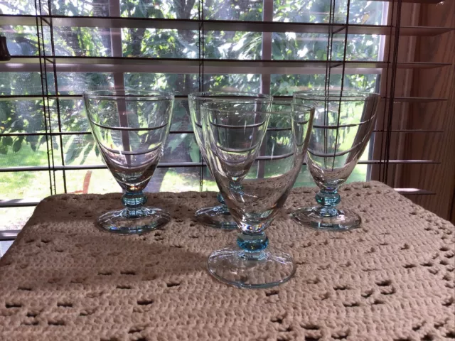 4 Bryce 4 1/2” Cerulean Blue wine glasses