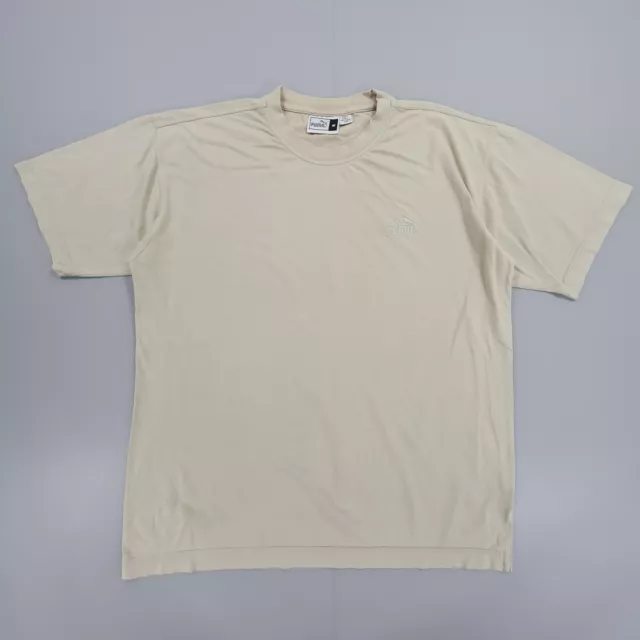 PUMA Mens T Shirt Beige Medium Short Sleeve Jersey Cotton Tee