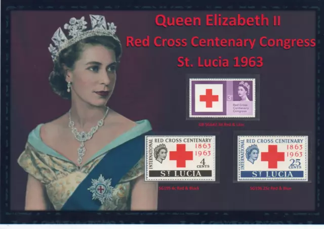 Qeii Lovely Display Of St Lucia 1963 Red Cross Centenary Sg195/196 Mint Mm