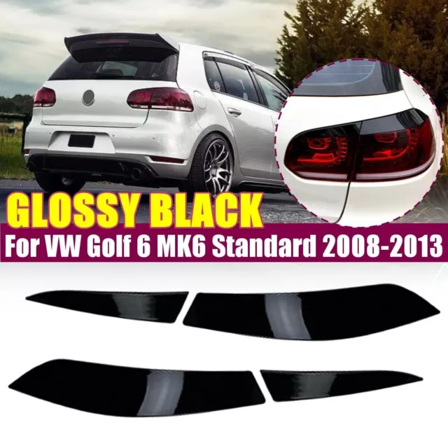 For VW Golf 6 MK6 Black Rear Tail Light Lamp Eyelid Trim Cover 2008-2013