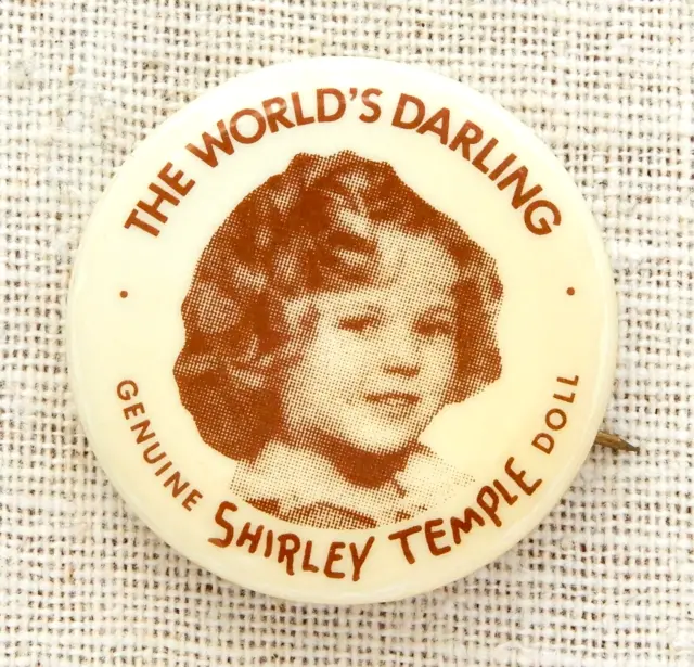 Shirley Temple Genuine Doll Pin Pinback Button Vintage The World's Darling