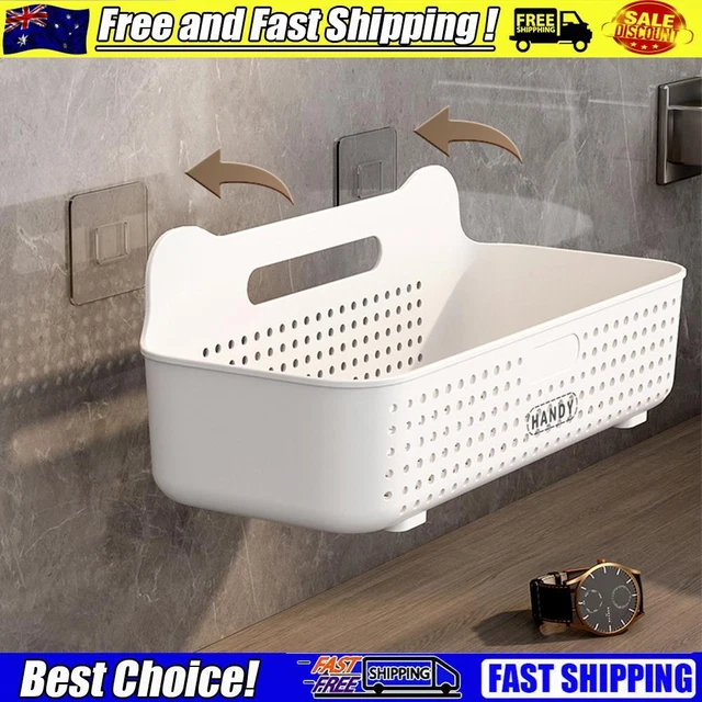 Hanging Storage Basket Wall-mounted No Punching Space Saving for Seasoning